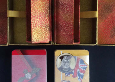 Orange-Gold Presentation Case with Double Deck of Churchill Playing Cards
