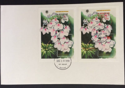 2 Churchill stamps SS - Orchids -