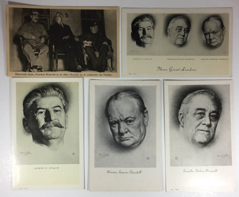 Churchill Roosevelt Stalin – 5 Postcards