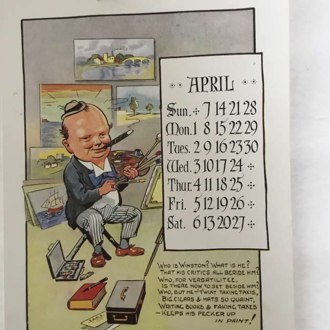 Caricalendar – 1929 Calendar – Caricature Churchill