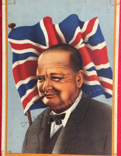 Wartime Winston Churchill Belgium Postcard in Bright Colors