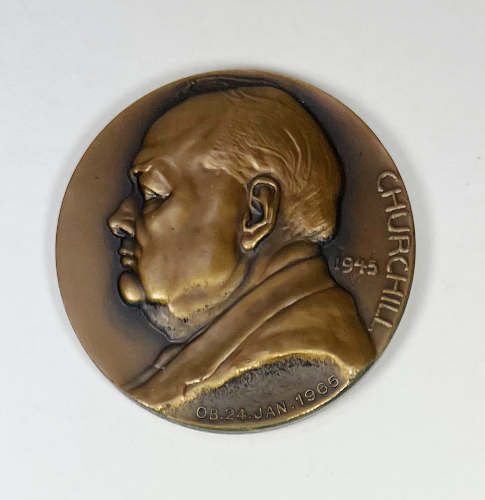 Large Bronze Medal, Medallic Portrait Winston Churchill