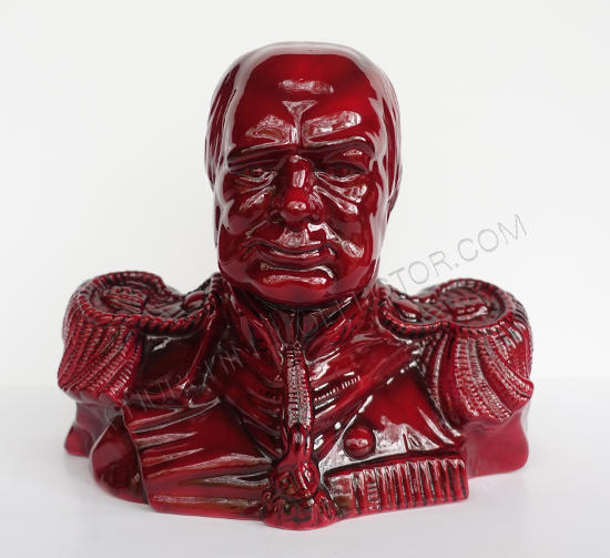 Michael Sutty Bust of Winston Churchill – Red Flambé Glaze