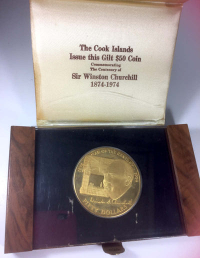 $50 Silver Gilt Churchill Proof Coin - Cook Islands