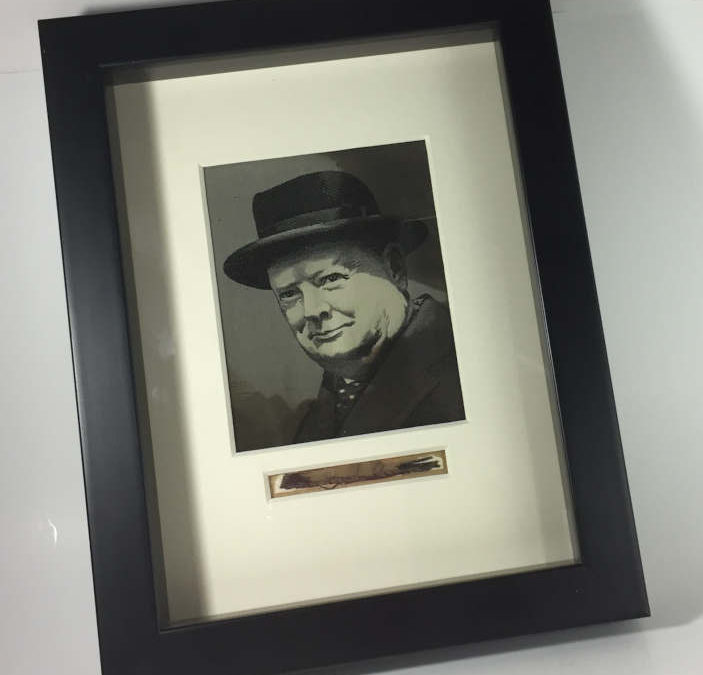 Churchill Portrait in Silk – Framed