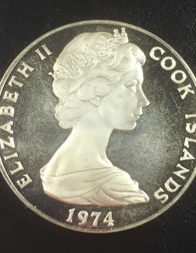 Cook Islands Silver $50 Man of the Century Obverse