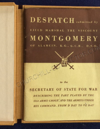 Despatch by Field Marshal Montgomery laying flat in solander case