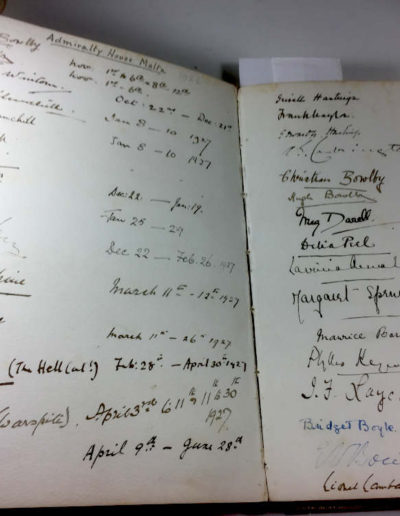 Churchill's Signature 1927: Admiral Keyes' Visitors Book