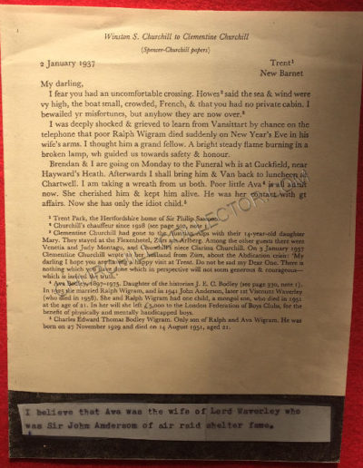 Copy of a letter from WSC To Clementine