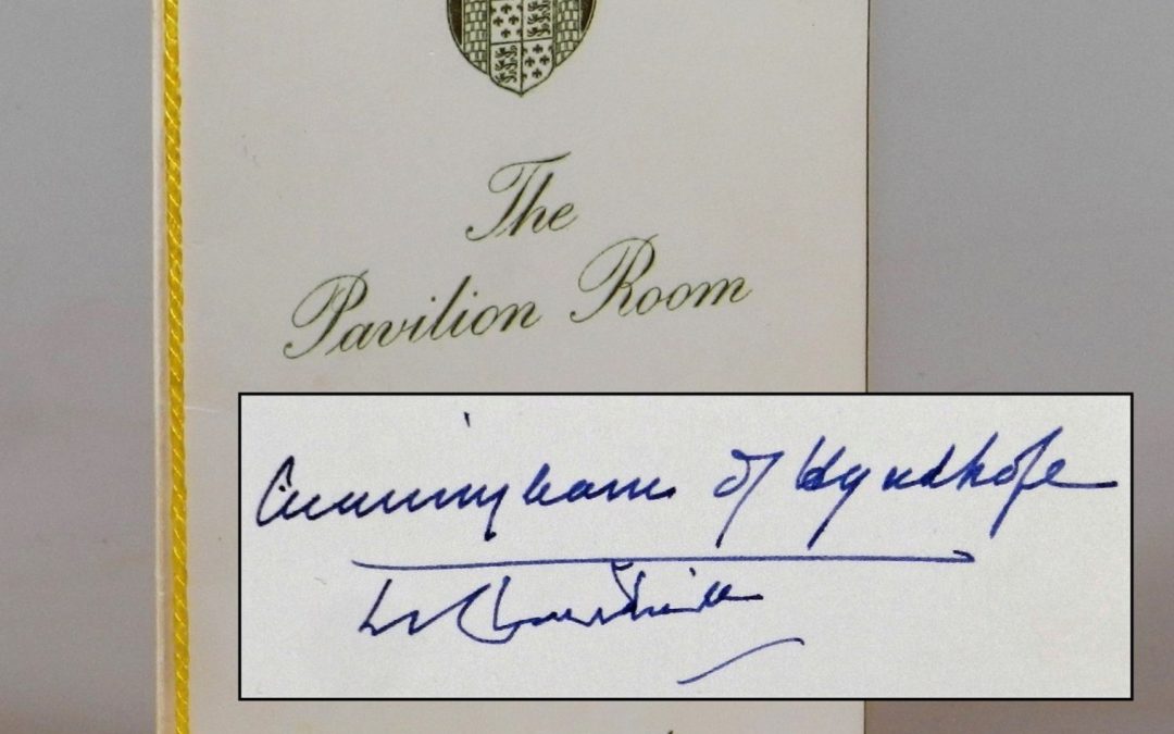 Signed by Churchill – Dinner Menu: 1960, Lord Ismay