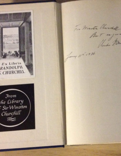 Randolph Churchill’s bookplate + Churchill's ex-lib bookplate on ffep