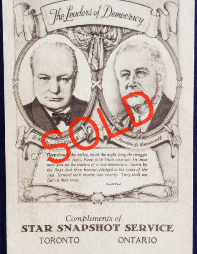 Postcard, featuring W. Churchill - Wartime Canadian now SOLD