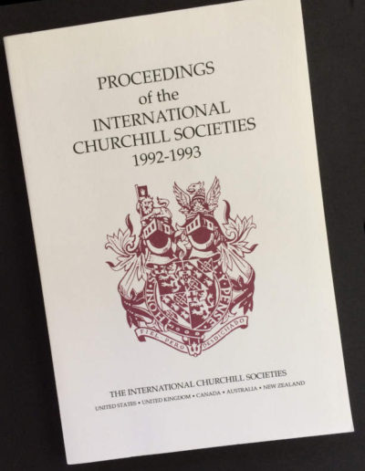 Proceedings of the International Churchill Societies: 1992-1993