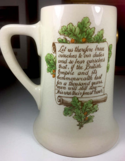 Back: Royal Doulton Churchill cream colored tankard