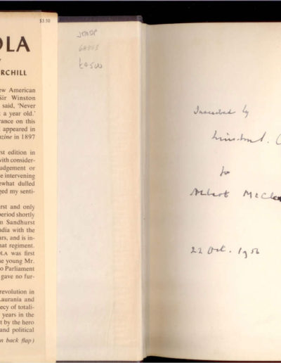 Churchill's Inscription on ffep