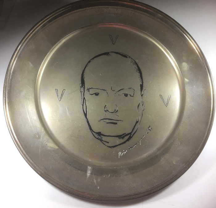 Churchill Centenary Silverware Plate, Annigoni, Pobjoy Mint