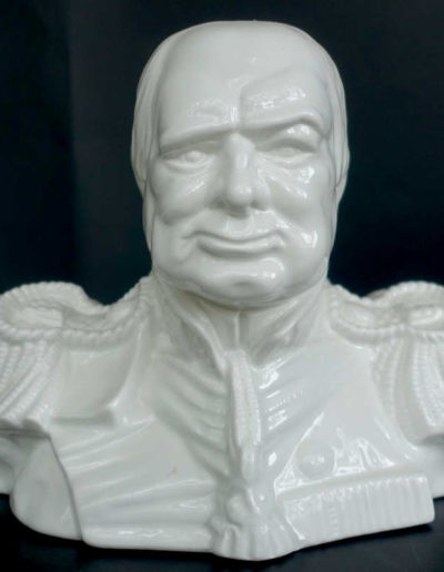Churchill Bust, White Glaze by Sutty