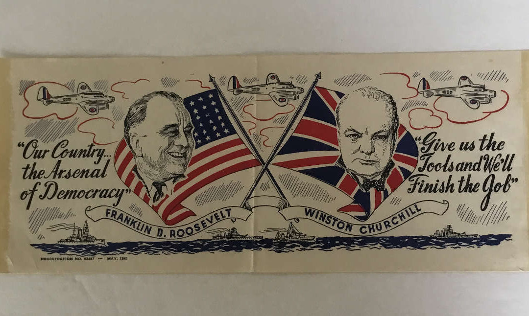 Wartime Window Sticker 1941 – Churchill & Roosevelt
