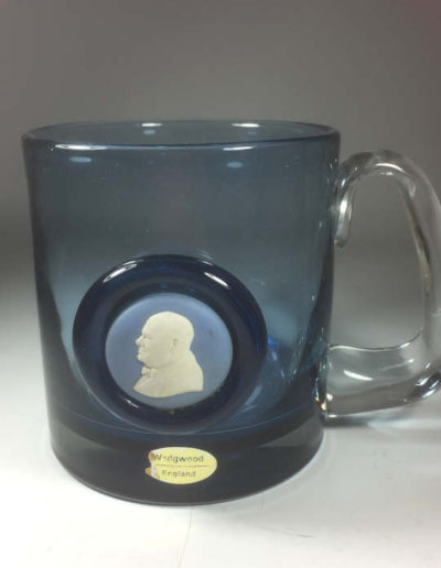 Wedgwood Blue Glass Churchill Jasperware Cameo Tankard