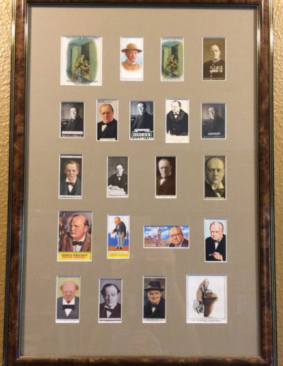 21 Churchill Cigarette Cards, Framed