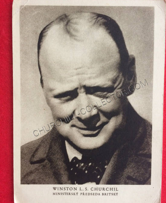 Winston Churchill Wartime Czech Postcard