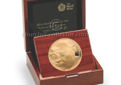 Royal Mint 5 pounds gold commemorating Churchill’s death in original presentation box