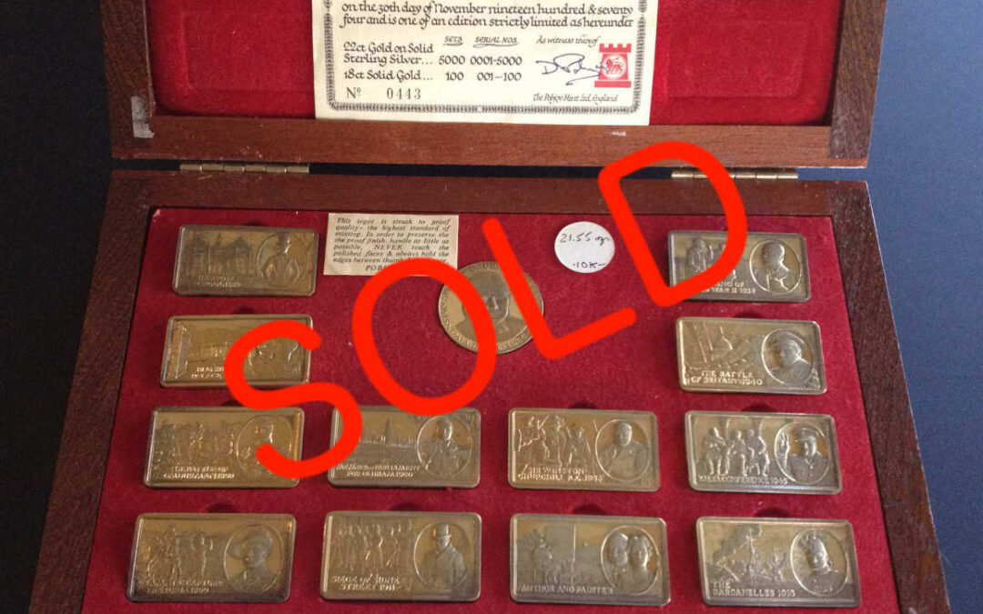 12 Churchill Commemorative Ingots by Pobjoy