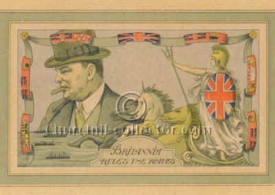 Scarce Vintage Churchill Postcard: Britannia Rules The Waves