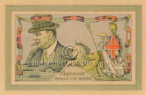 Churchill Postcard – Britannia Rules the Waves