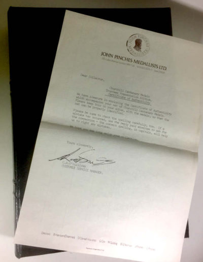 Churchill Centenary Medal Album with COA