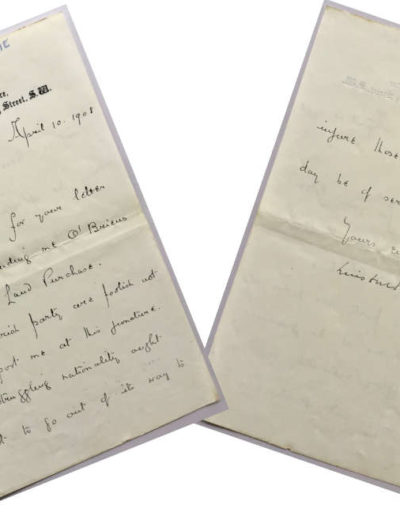 Churchill Letter to Shane Leslie 1908