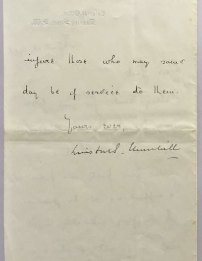 Churchill Letter to Shane Leslie 1908 p2