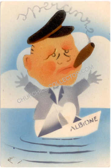Churchill Vintage Postcard – Rare Italian