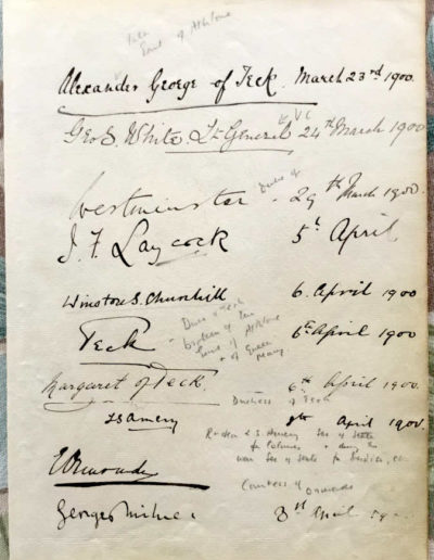 Winston Churchill's Signature, 1900 - Boer War Era
