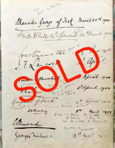 Churchill's Signature Boer War Era: SOLD