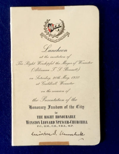 Luncheon Menu Signed by Winston Churchill