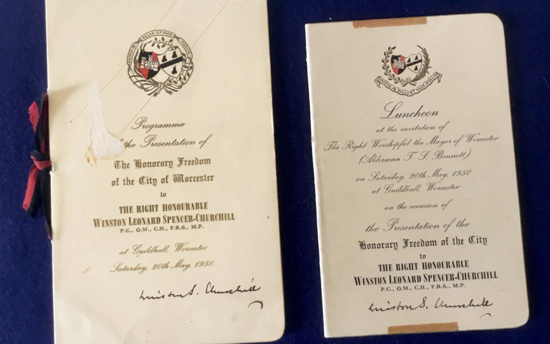 Program & Menu Signed by Churchill + Photo & Letter