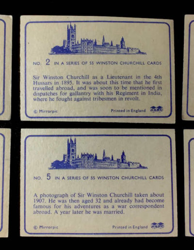 Churchill Collector Set of 55 Mirrorpic Cards by A&BC Gum: Back of #1-6 shown here