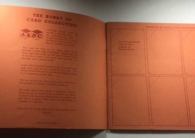 Inside of Blank Album for Storing Collectors Cards by A&BC Gum