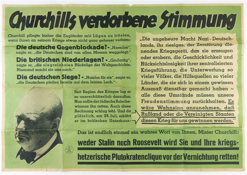 Churchill Poster – WWII German Propaganda