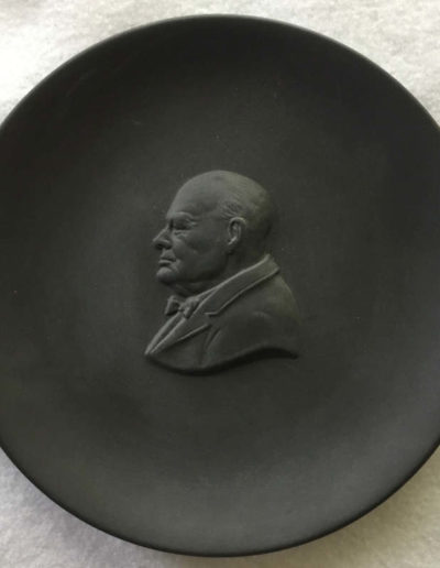 Churchill Commemorative Black Basalt Plate, Jasperware Wedgwood: Proof Copy