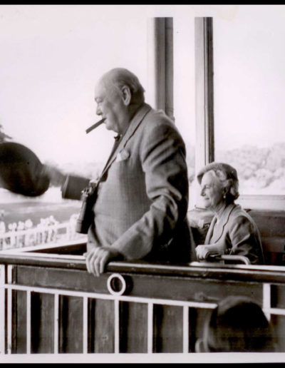 Churchill with Clementine and Grandson at the Races - 8"x10" photo