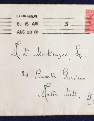 Churchill Envelope to A. W. MacKenzie