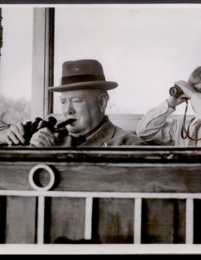 Churchill with his Grandson at the Races - 8"x10" photo