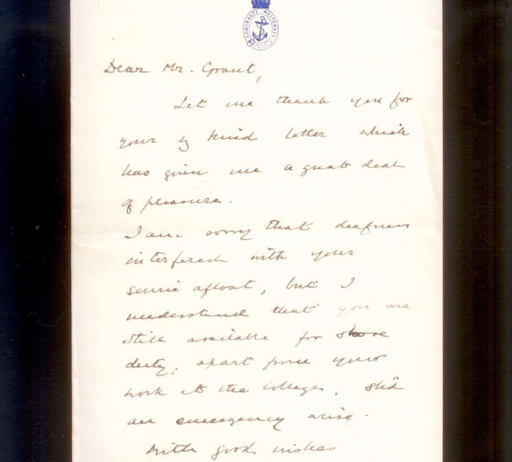 Churchill Letter to Mr. Grant 1912