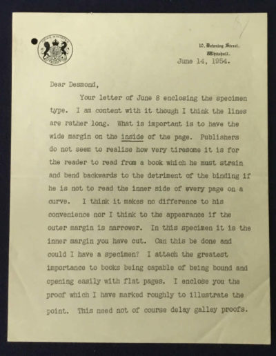 Churchill Letter to Desmond Flower p1