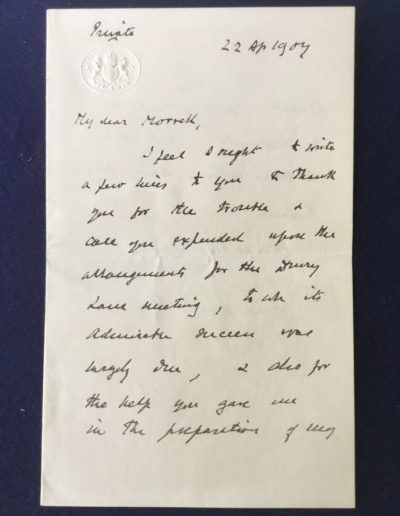 Churchill Letter to Phillip Morrell p1