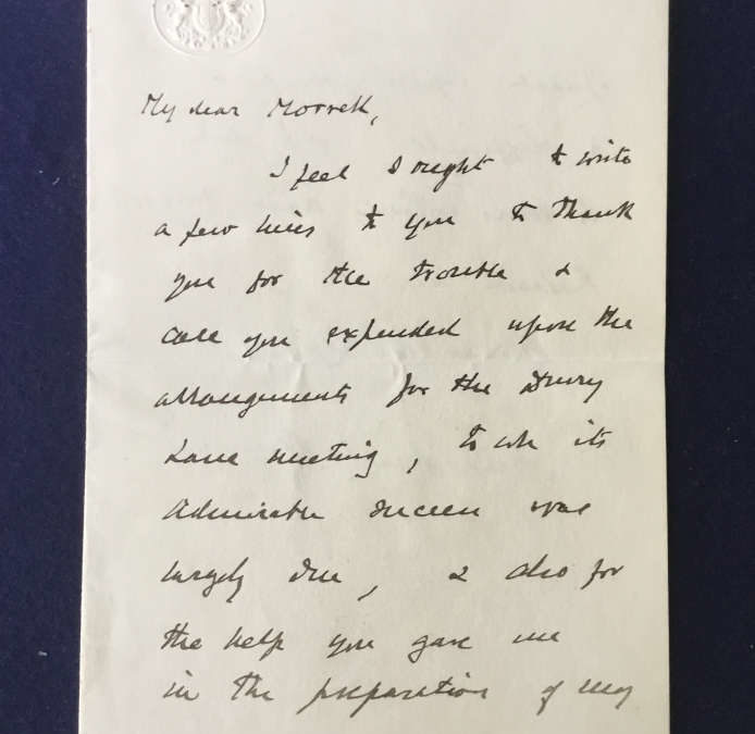 Churchill Letter to Morrell 1907