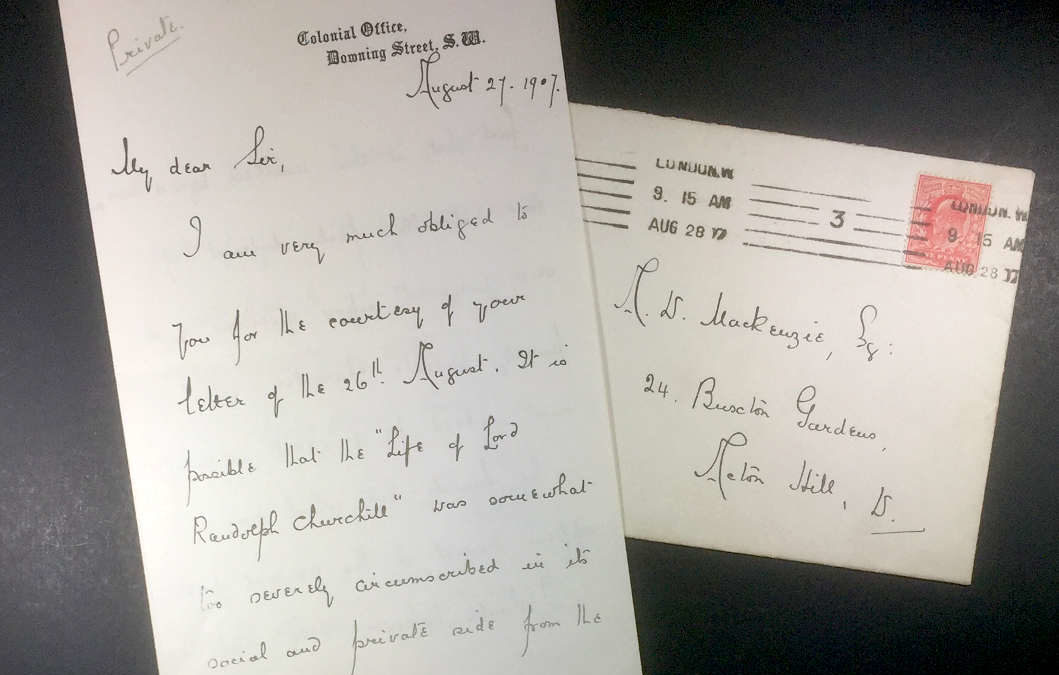 Churchill Letter to MacKenzie 1907