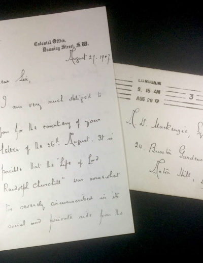 Churchill Letter+Envelope to A. W. MacKenzie